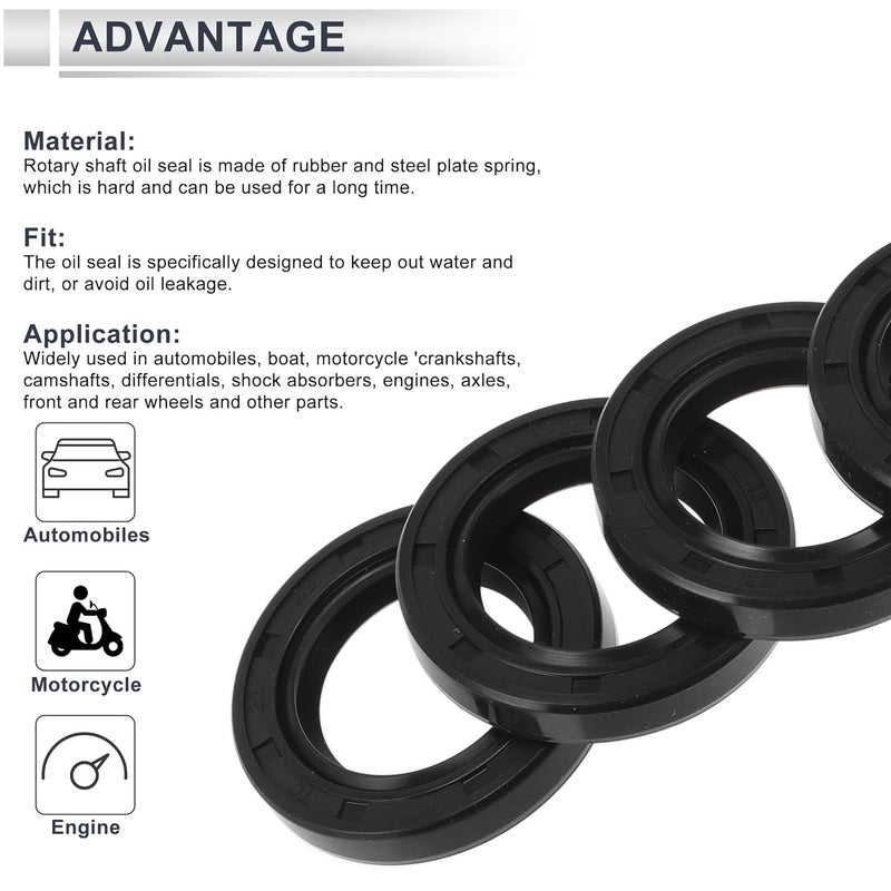 RATCHROLL Oil Seal TC Seal Ring Rotary Shaft Seal 28x43x7mm High Pressure Nitrile Rubber Black 5 Pcs - Image 4